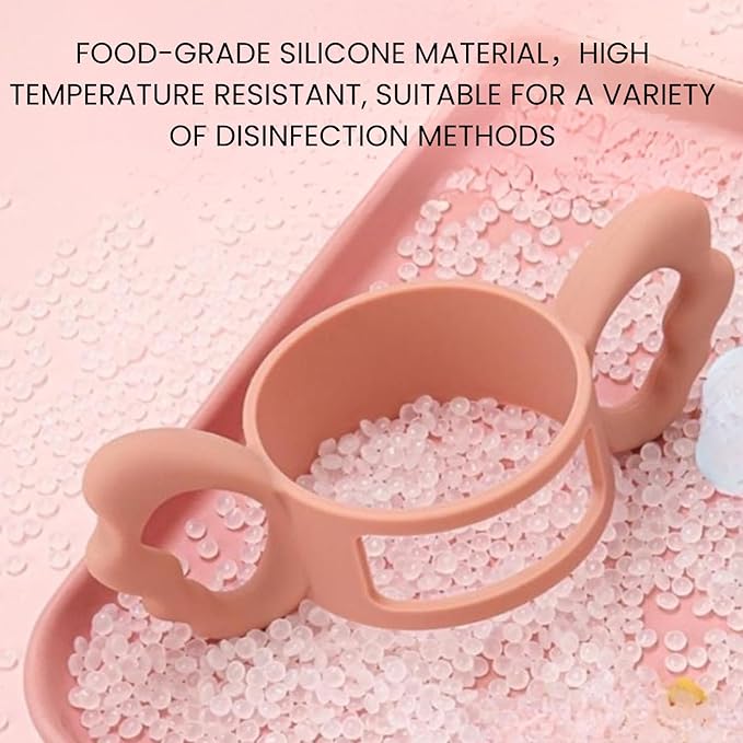 4 Pack Bottle Handles Compatible with Boon Nursh Reusable Silicone Pouch Bottles, Cute Wing Design, Silicone Bottle Holder for Easy Grip, Quick Install, Easy to Clean