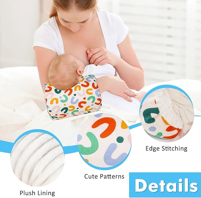 Baby Feeding Arm Pillow,Nursing Arm Pillows for Breastfeeding，Soft Cotton for Newborn, More Support for Mom and Baby,Portable and Washable,Ergonomic Nursing Essentials（Rainbow）