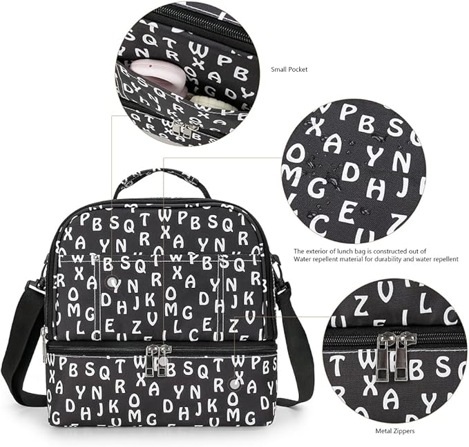 Breast Pump Bag Cooler Compartment for Breast Pump - Cooler and Moistureproof Bag Double Layer for Mother Breast Milk Pump Lunch Bag Outdoor Working (Letter)
