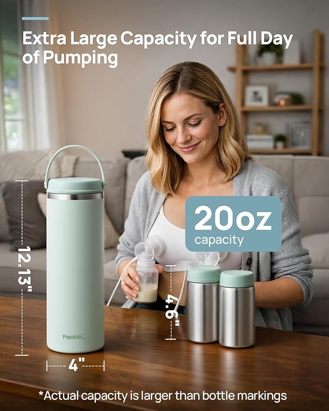 Papablic Innovative 360° CapsuleChill Breastmilk Cooler for 36H Safe Storage