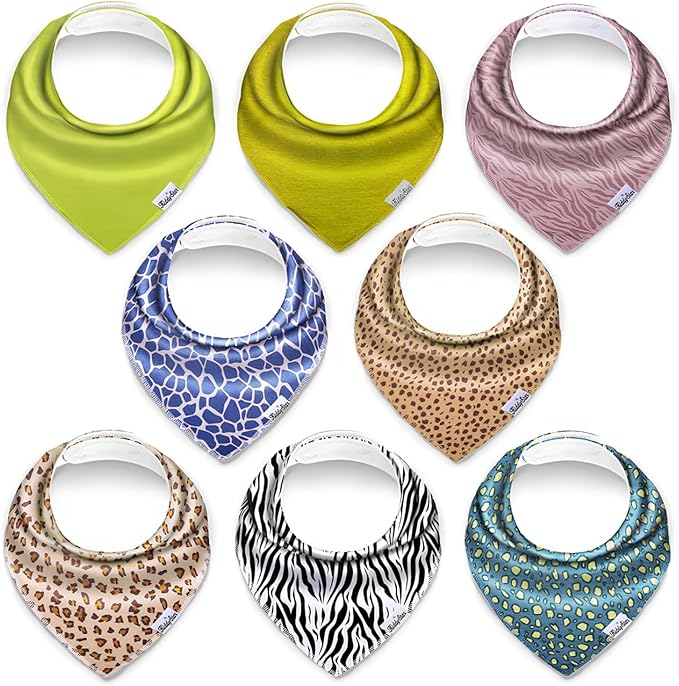 KiddyStar Drool Bibs for Babies – Organic, Unisex, Soft Absorbent Teething Bibs with Adjustable Snaps