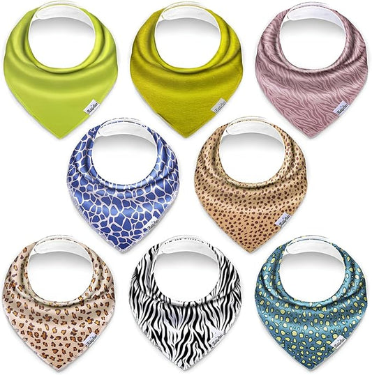 KiddyStar Drool Bibs for Babies – Organic, Unisex, Soft Absorbent Teething Bibs with Adjustable Snaps