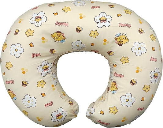 x-vesolje Nursing Pillow, Breastfeeding Pillow with Removable Cover, Ergonomic Breast Feeding Pillow, Baby Feeding Support Pillow for Mom Easier Breastfeeding- Original Size/Honey Bee