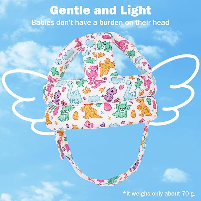 Baby Head Protector for Crawling Walking, Baby Helmet Adjustable No Bumps and Soft Cushion, Infant Safety Cap for Kid Learning to Walk