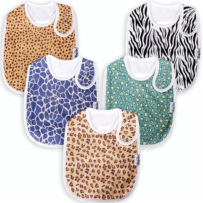 KiddyStar Drool Bibs for Babies – Organic, Unisex, Soft Absorbent Teething Bibs with Adjustable Snaps