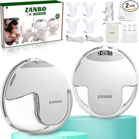 Electric Breast Pump Upgrade Hands Free Wearable 2-Pack 32db Ultra Quiet Portable Breastfeeding Pump 4 Modes 12 Suction Levels 19 21mm Flange LED Display Dual Seal Tech Ideal Gift for New Mom-White