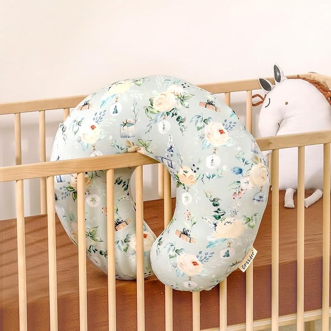 GRSSDER Nursing Pillow Cover, Stretchy Soft Minky Fabric Covers, Fit Most Nursing Support Pillows for Breastfeeding, Comfortable Safe Pillow Cover