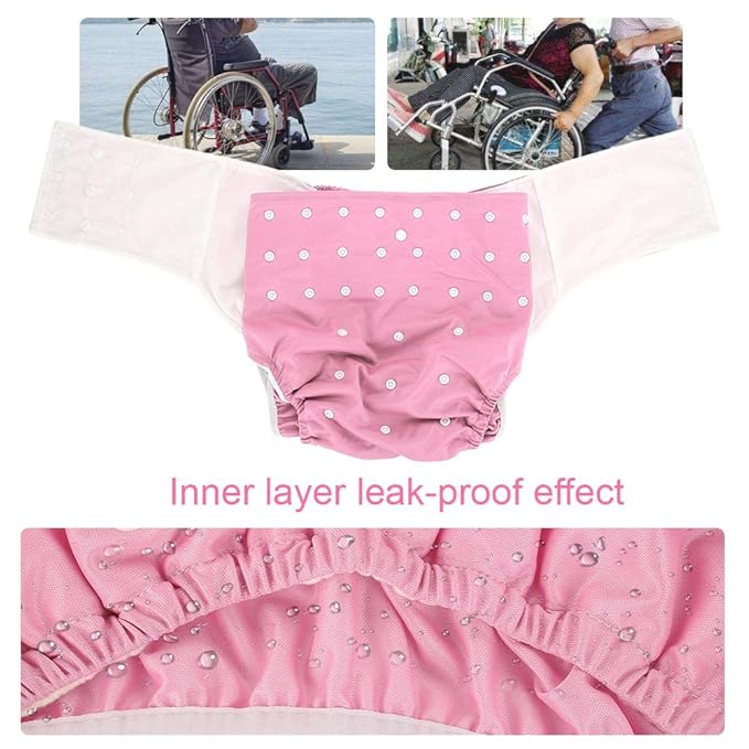 Adults Cloth Diapers For Elderly 6 Colors, Reusable Washable Waterproof Diapers Bedwetting Adults For Disabled Urine Loss, Adult Night Diapers For Incontinence Care(#3)