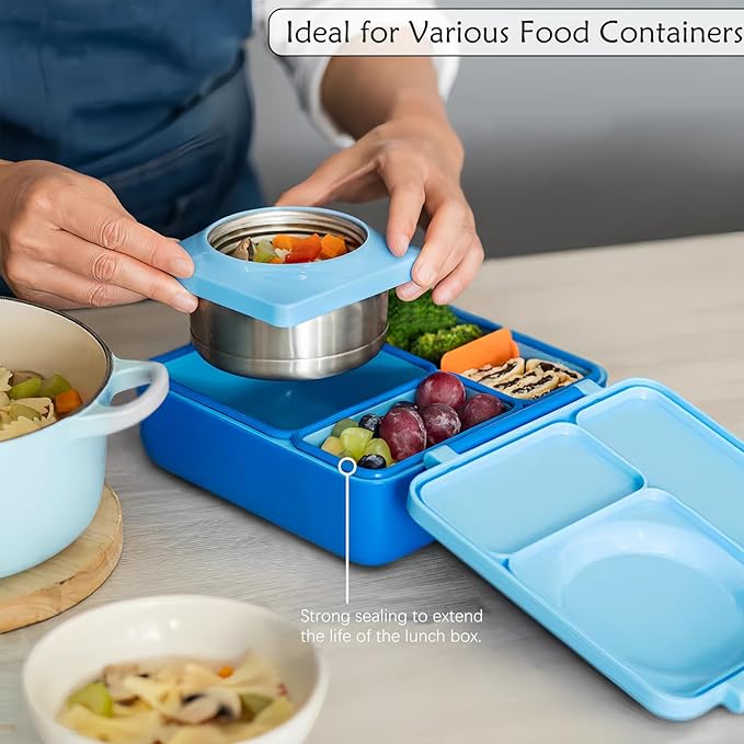 Leakproof Replacement Seal Gasket for OmieBox - 2 Pack, Lid Accessories for Omie Lunch Bento Box, Food Safe Silicone Rubber Seal Ring, Easy to Install