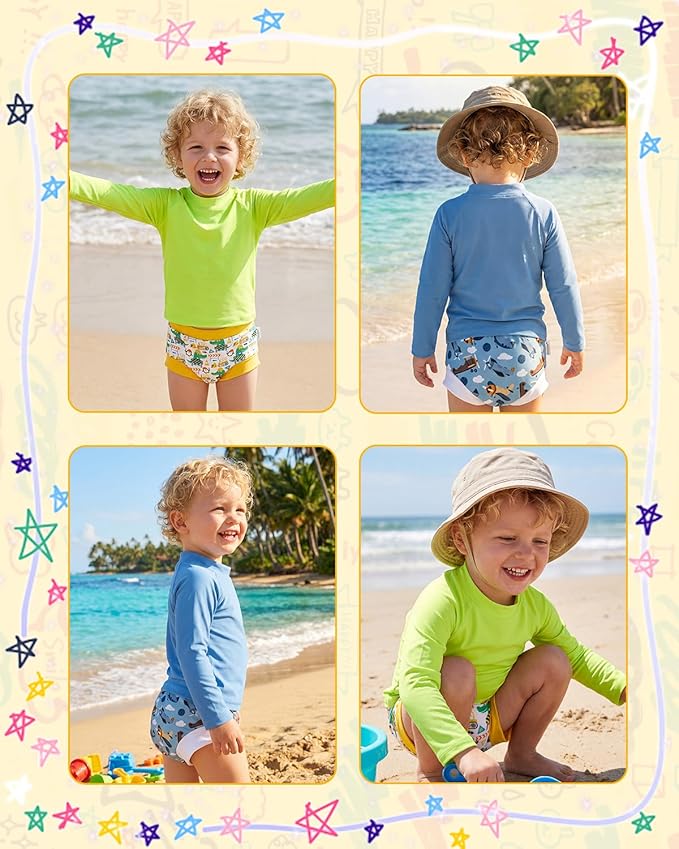 babygoal Reusable Swim Diaper - Waterproof Cloth Swimmers Pants for 12 Months to 18 Months Babies Infants Beach & Pool-Boy Color