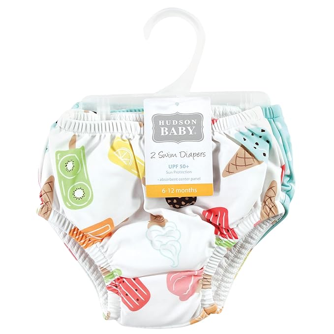 Hudson Baby Unisex Baby Swim Diapers, Ice Cream, 18-24 Months