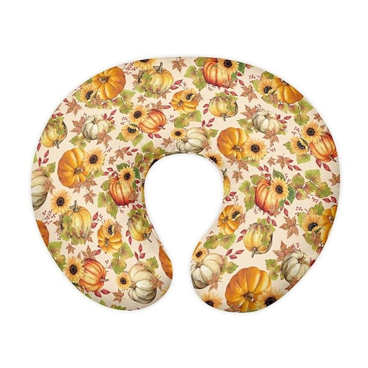 Pumpkin Sunflower Nursing Pillow Cover for Breastfeeding Pillow,Cozy Nursing Pillow Slipcovers, Snug Fits Pillow, Perfect Newborn Choice for Mom or Baby