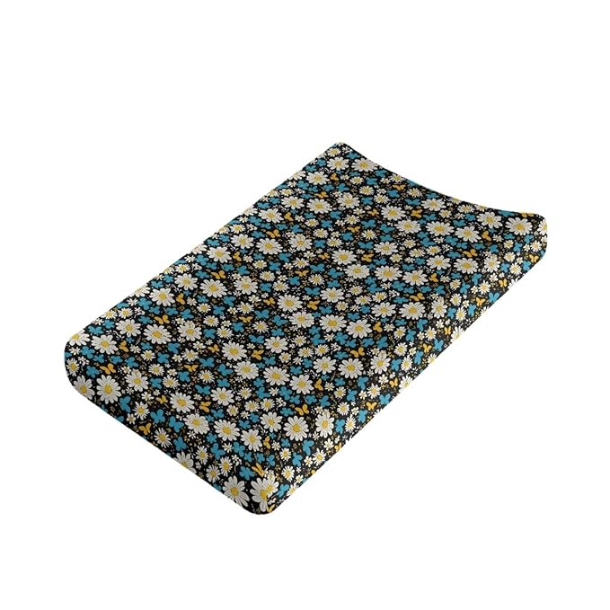 Daisy Diaper Change Table Covers Soft Girl Changing Pad Cover with Elastic Edge Waterproof Baby Nursery Diaper Changing Pad Sheets Gift for Birthday