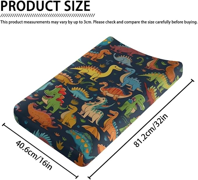 Changing Pad Covers for Boys Girls, Dinosaurs Diaper Changing Table Pad Cover Soft Breathable Changing Mat Cover for 32''x16 Cute Birthday Gifts for Baby