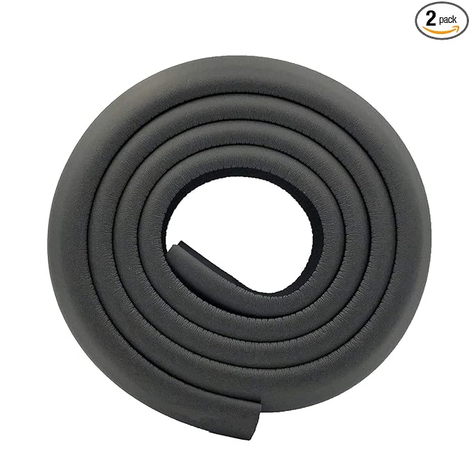 M2cbridge L Shape Extra Thick Furniture Edge Wall Corner Guard Desk Edge Cushion Bumper DIY 6.5 Ft (Black)