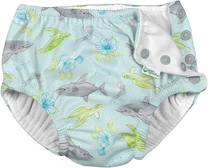i play. by green sprouts baby-girls Ruffle Snap Reusable Absorbent Swimsuit Diaper