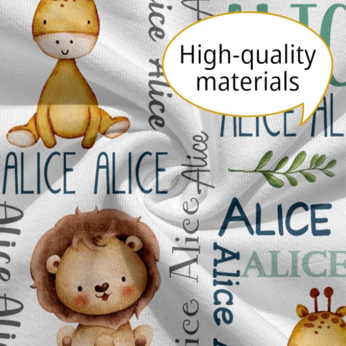 Baby Nursing Pillow Cover - Personalized Name Breastfeeding Pillow Cover with Lion Pattern, Stretchy Removable U-Shaped for New Moms, Soft Breathable Slipcover for Infant Boys Girls