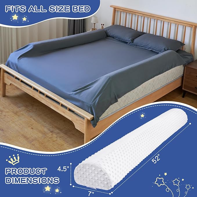Bed Bumpers for Toddlers Foam Bed Rail for Toddlers 1 Pack Bed Rails Bumper for Queen, King, Twin, Full-Size Bed with Non-Slip Machine Washable Cover