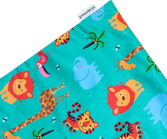 Grab and Go Wet Dry Cloth Diaper Bags -Waterproof Washable Reusable Diaper Organizer (simple bag, Animal Kingdom)