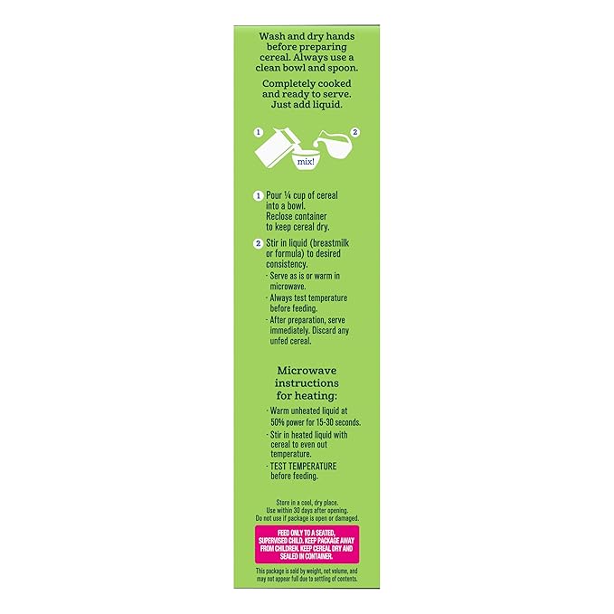 GERBER ORGANIC FOR BABY GRAIN AND GROW Toddler Oatmeal Banana Cereal 5x8oz