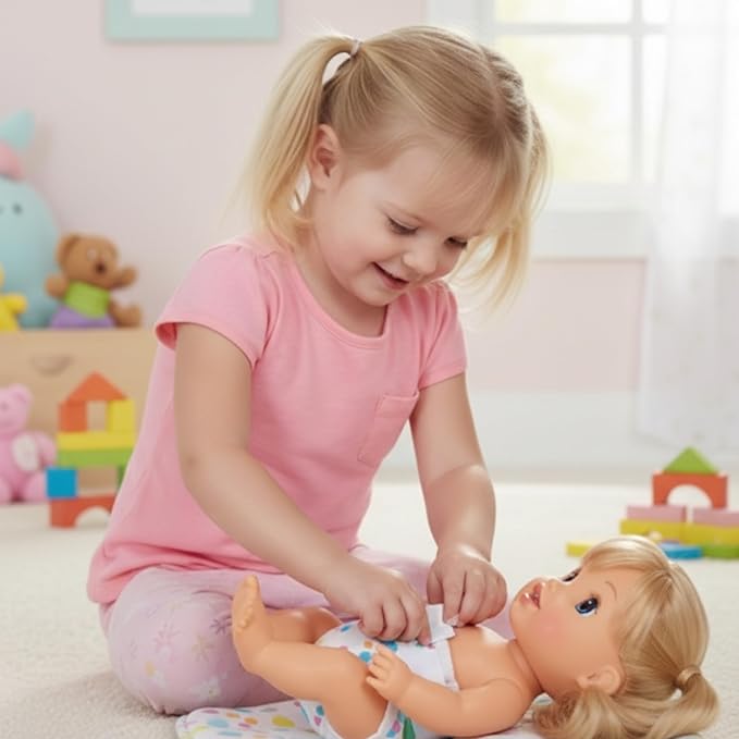Pail Buddies Baby Doll Diapers Refill Value Pack | Compatible with Baby Alive Dolls 10–14 Inch That Drink & Wet / Poop | Secure Tabs, Absorbent & Kid-Friendly | Doll Accessories | 32 Count