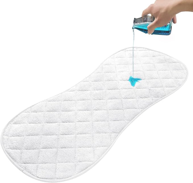 Moonsea Quilted Thicker Changing Pad Liner 4 Pack Waterproof, Fit for Changing Table Liners are Warm On a Baby's Back Non-Slip Design Reusable Pads Machine Washable, White and Grey