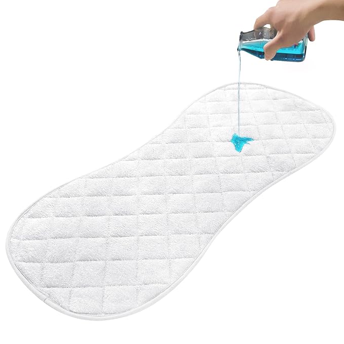 Moonsea Quilted Thicker Changing Pad Liner 3 Pack Waterproof, Fit for Changing Table Liners are Warm On a Baby's Back Non-Slip Design Reusable Pads Machine Washable, White