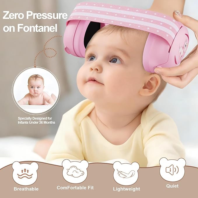Floriogra Baby Headphones for Noise - Baby Ear Protection for Babies and Toddlers up to 36 Months - Babies Noise Cancelling Headphones - Infant Ear Protection Earmuffs Against Hearing Damage