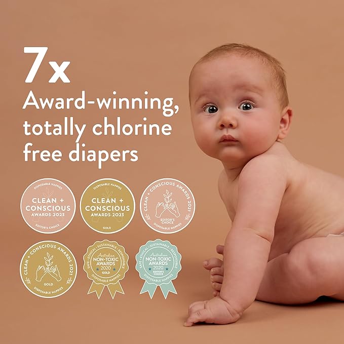 Joonya Baby Diapers, Size 3 M (9-18 lb) - 6 Bags of 28 (168) - Non Toxic, Eco-Friendly, High Absorbency, Overnight Use, Ultra Slim & Soft - Made in Denmark