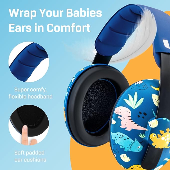 Vanderfields - Hearing Protection Ear Muffs - Over 33 dB (2K Hz) Broad Noise Cancelling Sound Reduction - Baby and Toddlers
