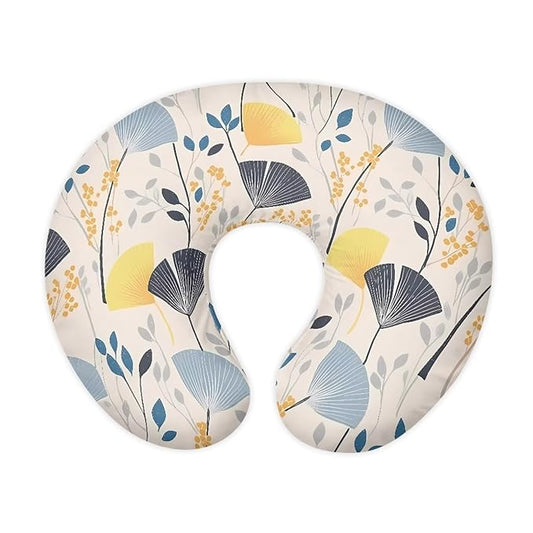 Modern Line Art Leaf Nursing Pillow Covers Soft Comfy Minimalist Breast Feeding Pillow Case Removable Infant Nursing Slipcovers, Machine Washable