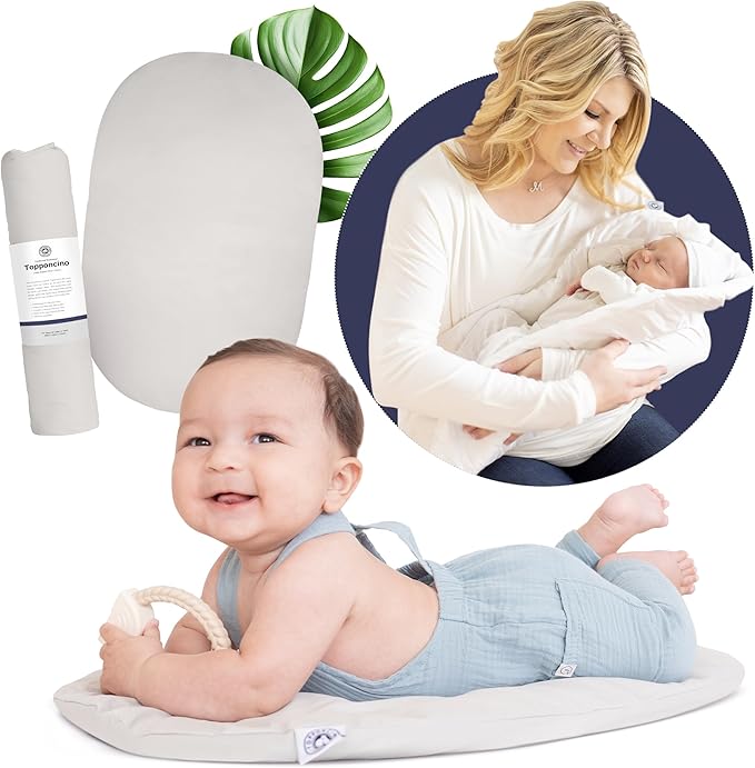 Montessori Baby Topponcino | Multifunctional Authentic Montessori Design | Simple Newborn Holding & Feeding Baby Support Pillow | Clean Infant Tummy Time Mat (Original, Grey)