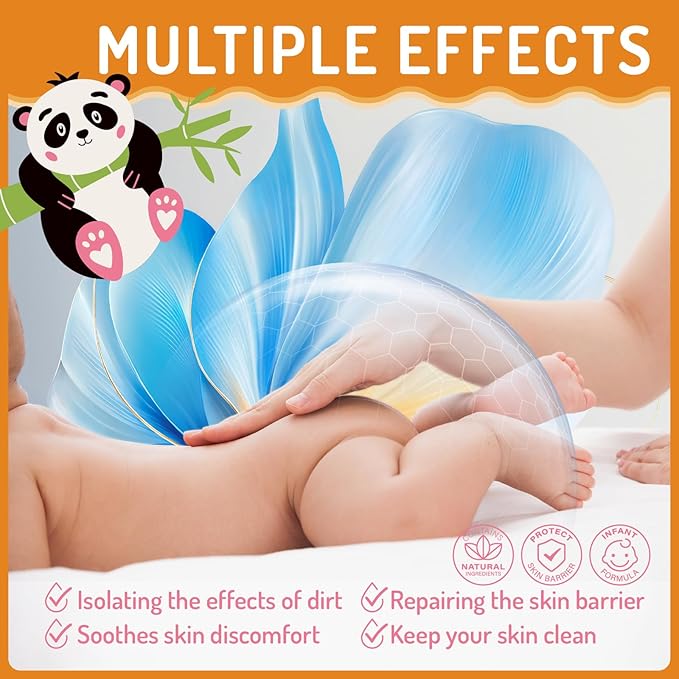 Baby Diaper Rash Cream with Zinc Oxide, Prevents & Heals Newborn Diaper Rash, Repairs Dry Cracked Skin, Gentle Toddler Butt Cream for Sensitive Skin, Instant Soothing Baby Skin Discomfort - 3.38oz
