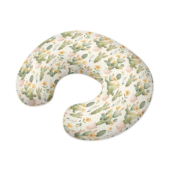 Cactus Nursing Pillow Cover Mushrooms Stretchy Removable Cover for Breastfeeding Pillows Cactus Soft Comfortable Slipcover Snug Fits On Infant Nursing Pillow
