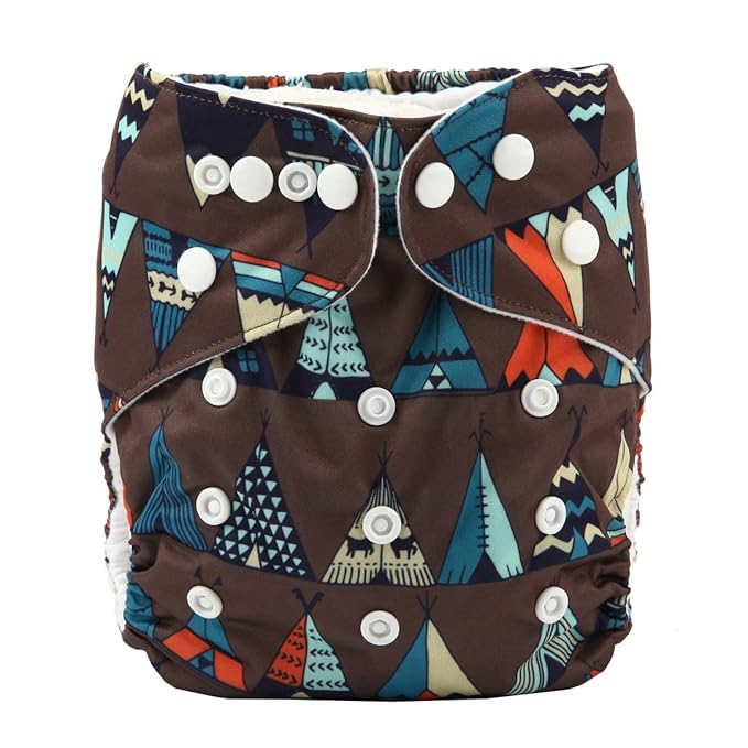 Baby Pocket Diaper Nappy Reusable Washable 8lbs to 36lbs (Teepee)
