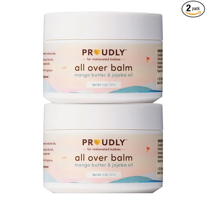 PROUDLY All Over Balm by Gabrielle Union & Dwyane Wade, Helps Relieve Cradle Cap & Eczema, for Black & Brown Babies, Dry, Sensitive Skin, Frangrance Free, 2-Pack (2 oz each)