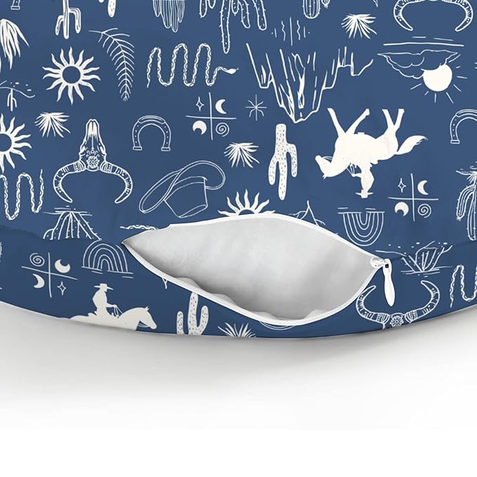 Western Cowboy Baby Nursing Pillow Covers for Boy Girl Wild West Cactus Mountain Snake Cattle Skull Sun Nursing Pillow Slipcovers for Breastfeeding Pillows Desert Adventure Soft Stretchy Cover