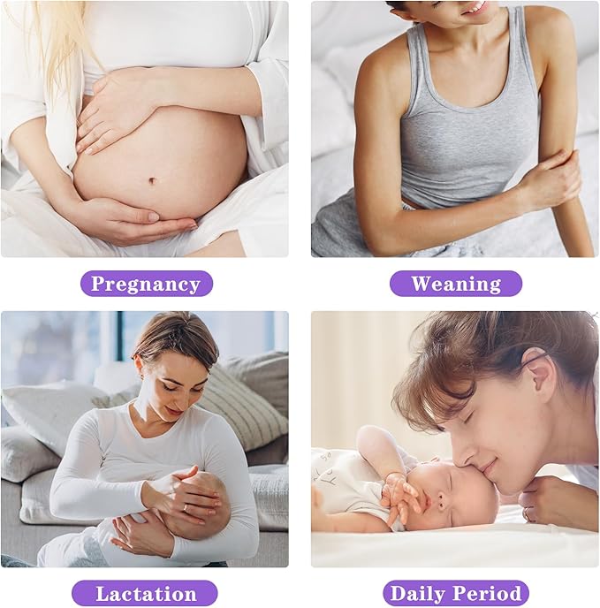 Breast Therapy Packs, 2 Pack Reusable Hot Cold Gel Packs for Nipple Pain Relief, Mastitis, Engorgement, Support for Breastfeeding and Pump Aid-Flexible & Washable with 2 Soft Covers (Purple)
