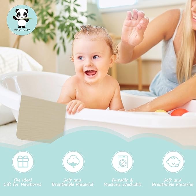 HIPHOP PANDA 10 Pack 6-Layers Muslin Burp Cloths Large - Durable 100% Cotton - Extra Absorbent and Soft Boys & Girls Rags for Newborn Registry (Ivory+Brown+Green+Grey+Slate, 20" X10")