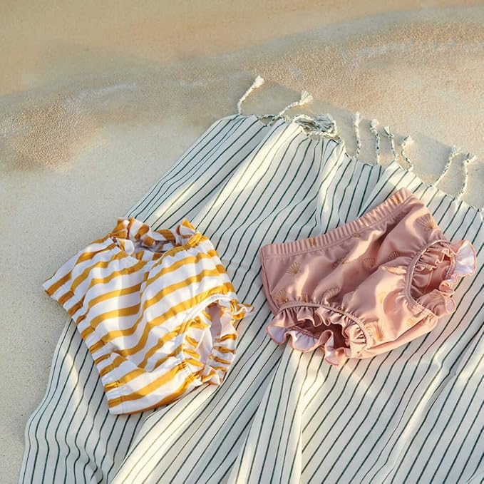 Infant Baby Girls Swim Diapers Reusable Swim Bottoms BPA Free Swim Pants Water Diaper Red Ruffles Swimsuit 6-9 Months