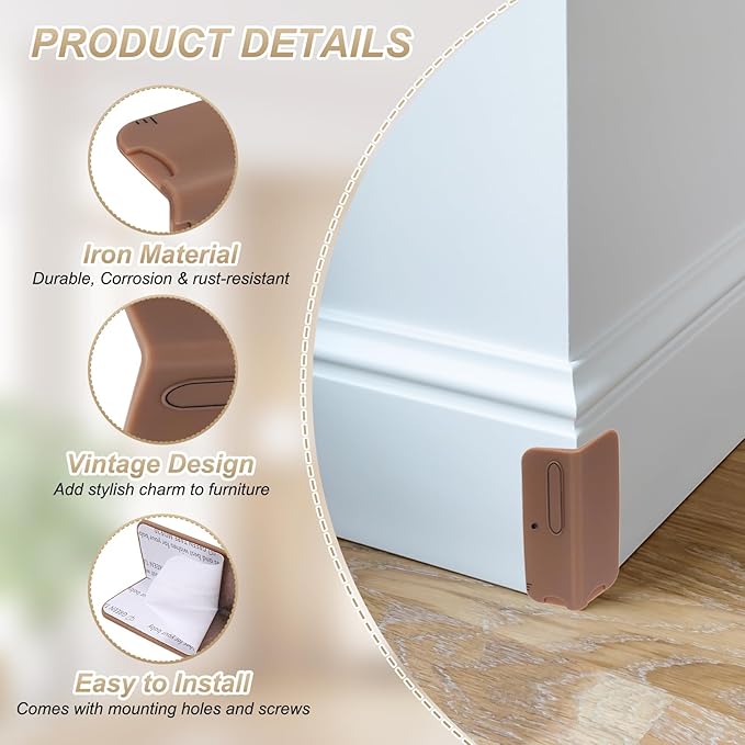 uxcell 6 Pcs 4 Inch Baseboard Corner Protector Guards, Furniture Corner Cover Proof Bumpers for Kitchen Bedroom Wall Countertop Table, Coffee