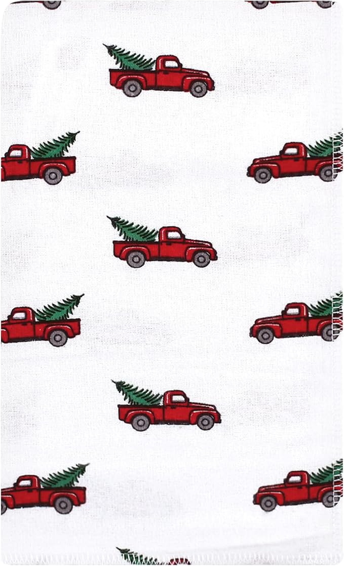 Luvable Friends Hudson Baby Flannel Burp Cloths 10pk, Christmas Truck Scene