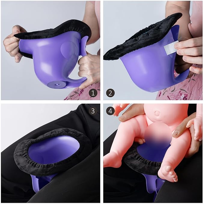 Newborn Baby Potty- the Diaper-Free Solution for Indoor & Outdoor Elimination Communication; Cute Fish Design (Purple)