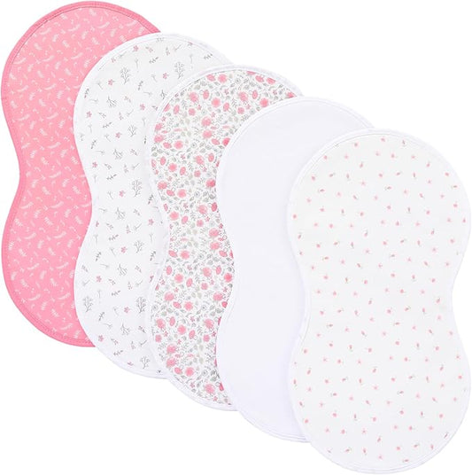 sleepyturtle Pack of 5,Baby Burp Cloths,Soft and Absorbent,Unisex,Easy to Use