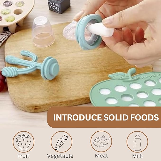 PandaEar 5 Pack Baby Food Freezer Tray & 3 Pack Baby Feeder Pacifier