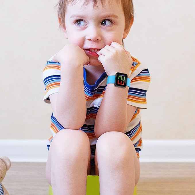 ABC123 Potty Training Watch 3 (2023 Edition) - Baby Reminder Water Resistant Timer for Toilet Training Kids & Toddler with Wireless Charging (Blue)