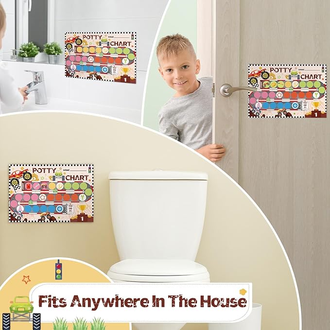 WERNNSAI Potty Training Chart - Monster Truck Toilet Training Reward Chart with 270 Potty Training Stickers Crown Sticker Chart for Girls Toddler Kids Potty Training for Ideal Gift Birthday