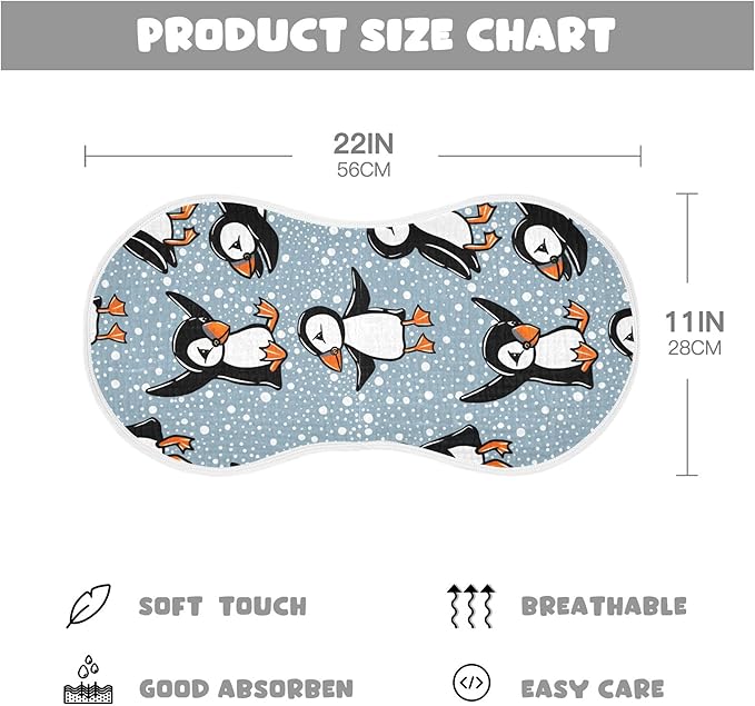 Winter Bird Puffin Burp Cloths Baby Boys Girls Absorbent Soft Cotton Burping Cloths Rags 1 Pack
