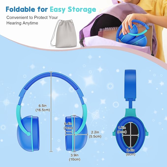 ProCase Noise Cancelling Headphones for Kids, 2 Pack Kids Ear Protection, Hearing Protection Earmuffs for Sensory Autism Toddler Child -Indigo