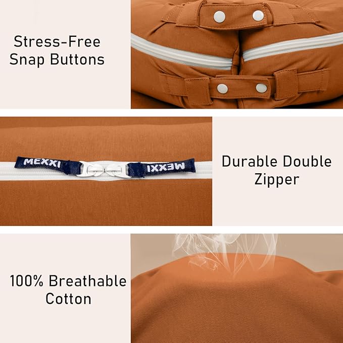Organic Replacement Cover with Waterproof Pad | Premium Quality Spare Cover Certified Organic Cotton | [Fits Dockatot Deluxe + Docks] (Cover Only) (Brown, Waterproof Organic Cotton)